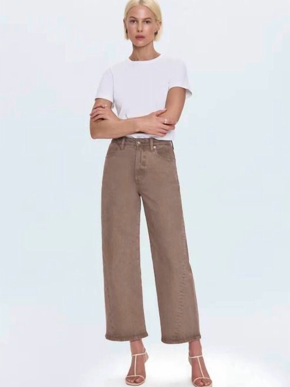 Pistola Kyra High-Rise Bowed Ankle Jeans in Tannin, Size 29, EUC